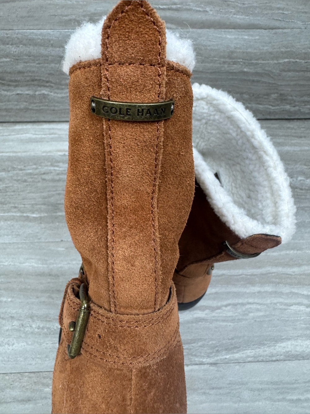 Cole Haan Quiana Suede Mid Waterproof Ankle Boots Size 7.5 - Picture 5 of 11